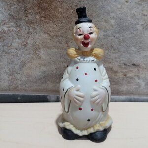 Vintage Bisque Porcelain Clown Bell Figurine